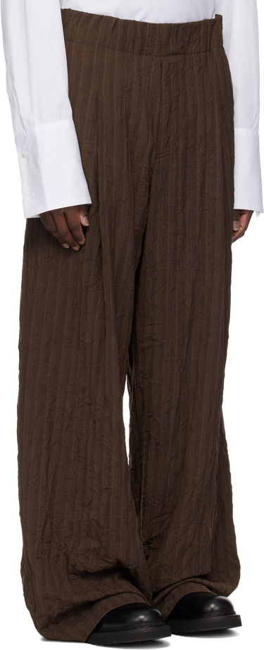 Nohavice Dries Van Noten Dries Van Noten Pleated Wide-Leg Trousers Hnedá | 251-020907-1504, 1