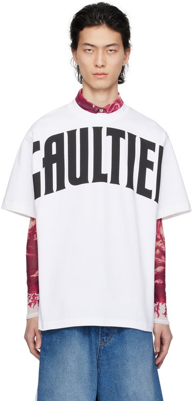 Tričko Jean Paul Gaultier Jean Paul Gaultier 'The Large Gaultier' T-Shirt Biela | 24/25-U-TS065I-J055-0100, 0