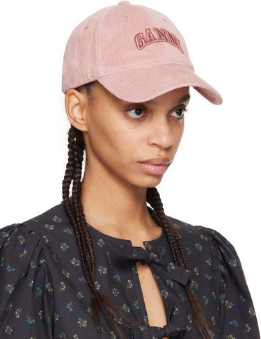 Šiltovka GANNI Ganni Corduroy Baseball Cap Ružová | A6430, 1