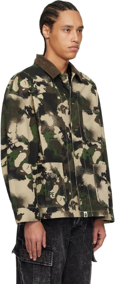 Bunda BAPE A Bathing Ape Map Camo Work Jacket Zelené | 001LJL301001M, 1