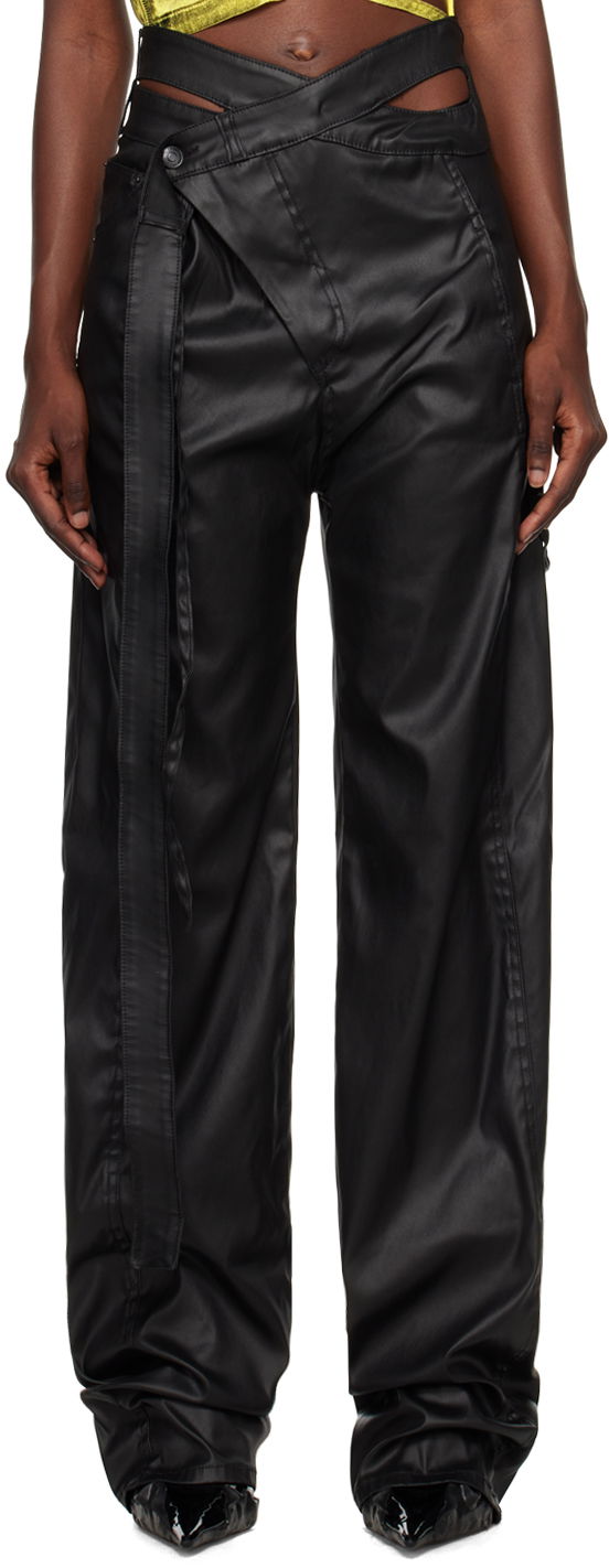 Nohavice Ottolinger Ottolinger Wrap Faux-Leather Pants Čierna | 1700210