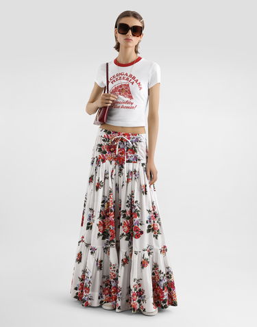 Sukňa Dolce & Gabbana Dolce & Gabbana Flower Bouquet-print Poplin Long Skirt Rôznofarebný | F4DC6THS5UUHA5ZO, 1