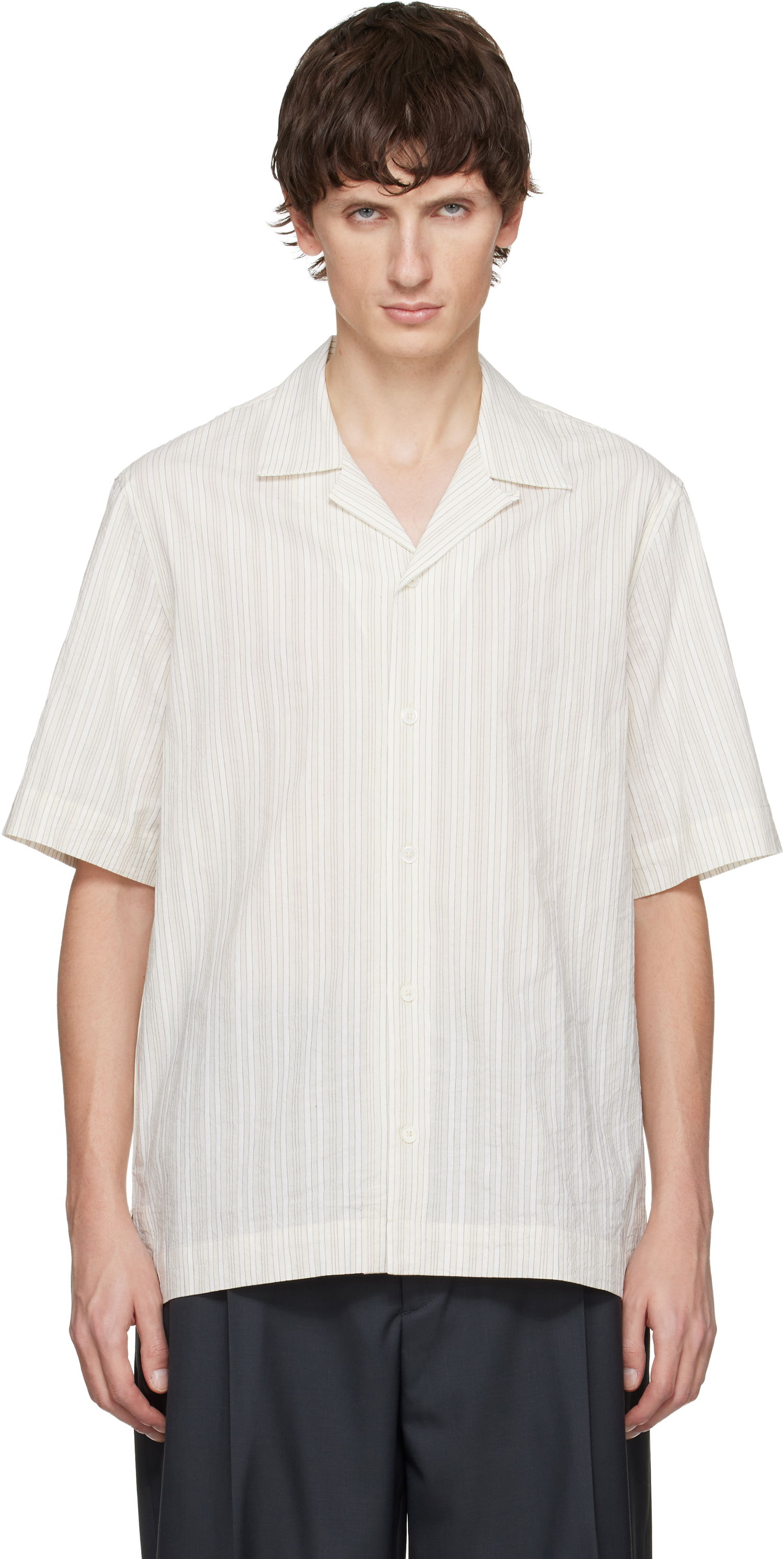 Košeľa Paul Smith Paul Smith Textured Stripe Short-Sleeve Shirt Biela | M1R-905U-T02713-02, 0