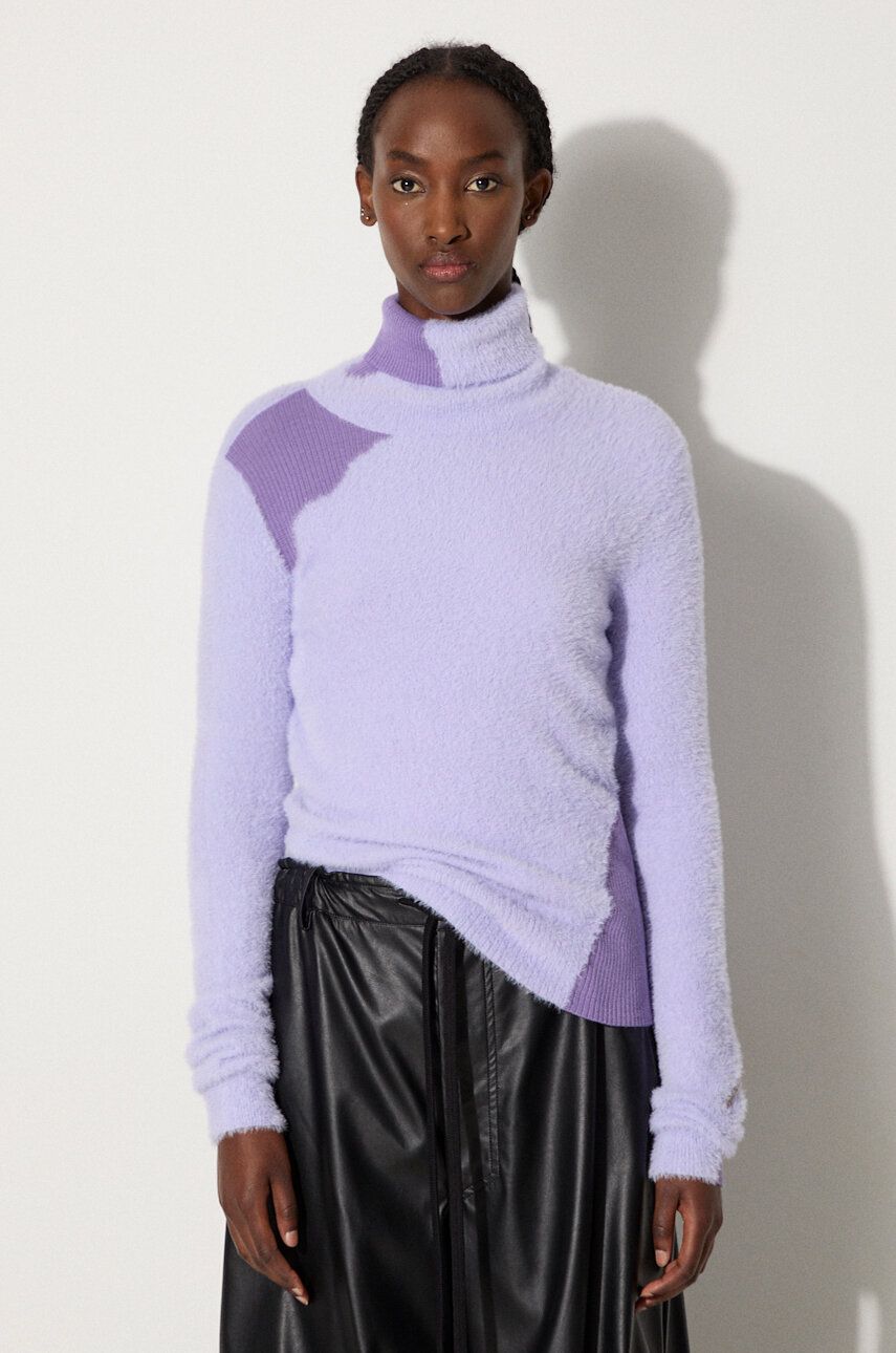Sveter Maison Margiela Turtleneck Knit Sweater Fialová | S62HA0088.M13073, 0