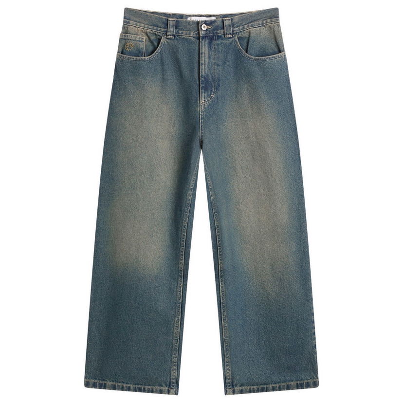 Džínsy Polar Skate Co. Big Boy Wide Leg Distressed Denim Jeans Modrá | PSC-CO-36-BLU