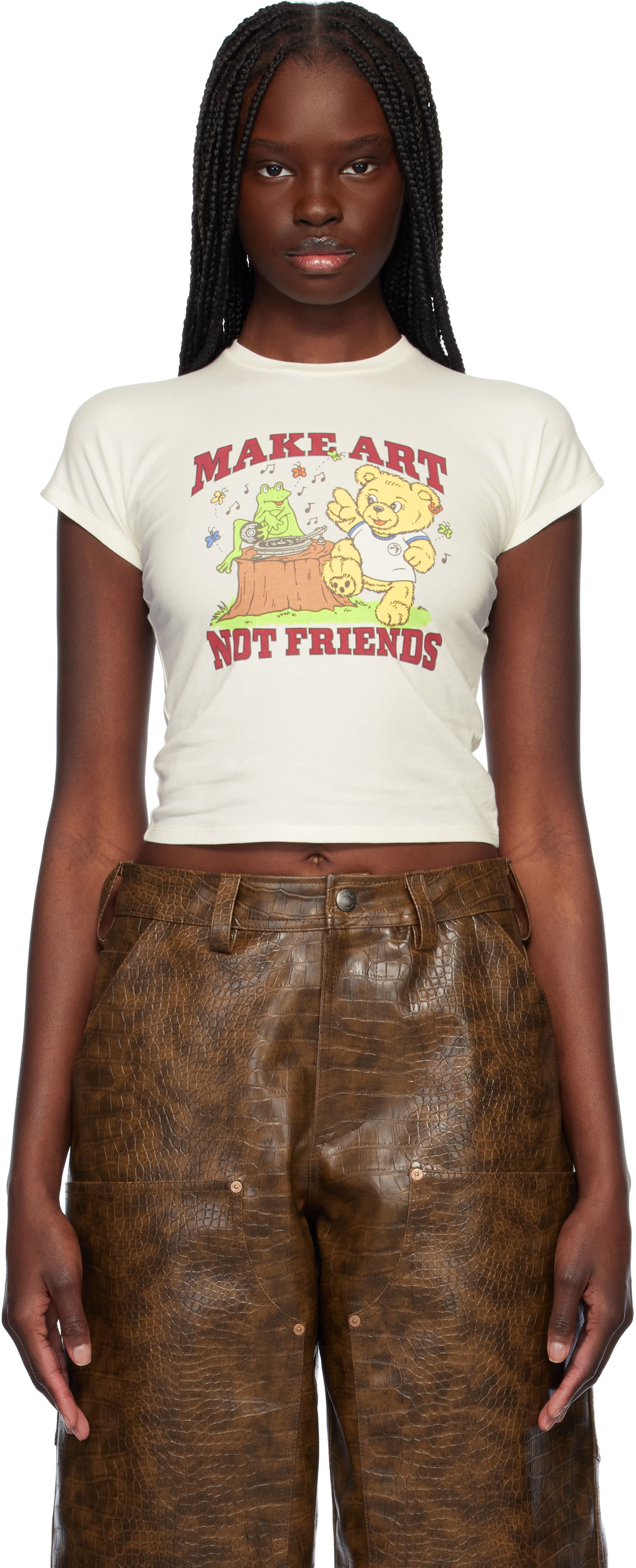 Crop Top Ambush AMBUSH 'Make Art' Baby Tee Biela | 12115397, 0