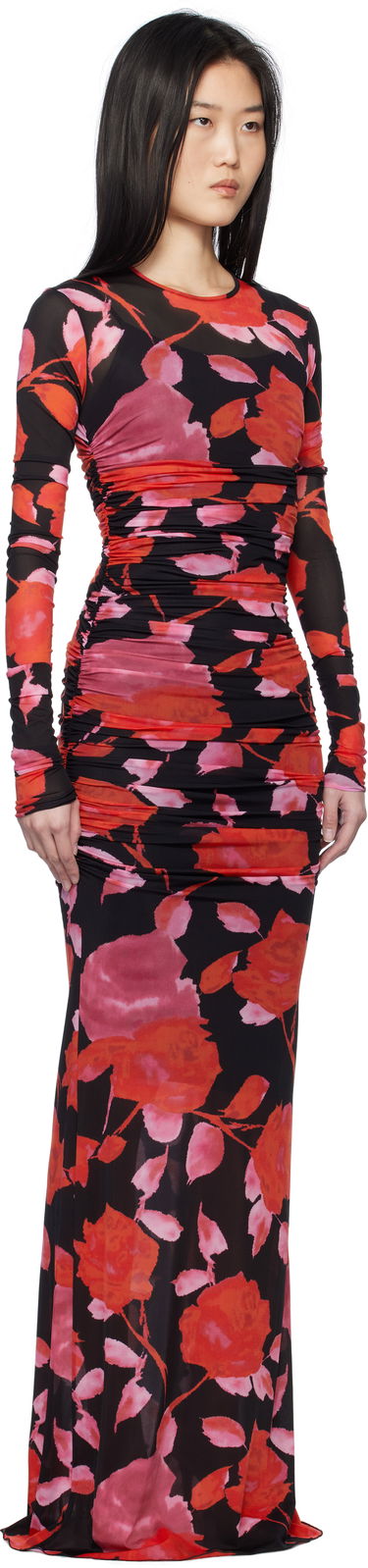 Šaty Blumarine Blumarine Floral Print Mesh Maxi Dress Rôznofarebný | P522A610A, 1