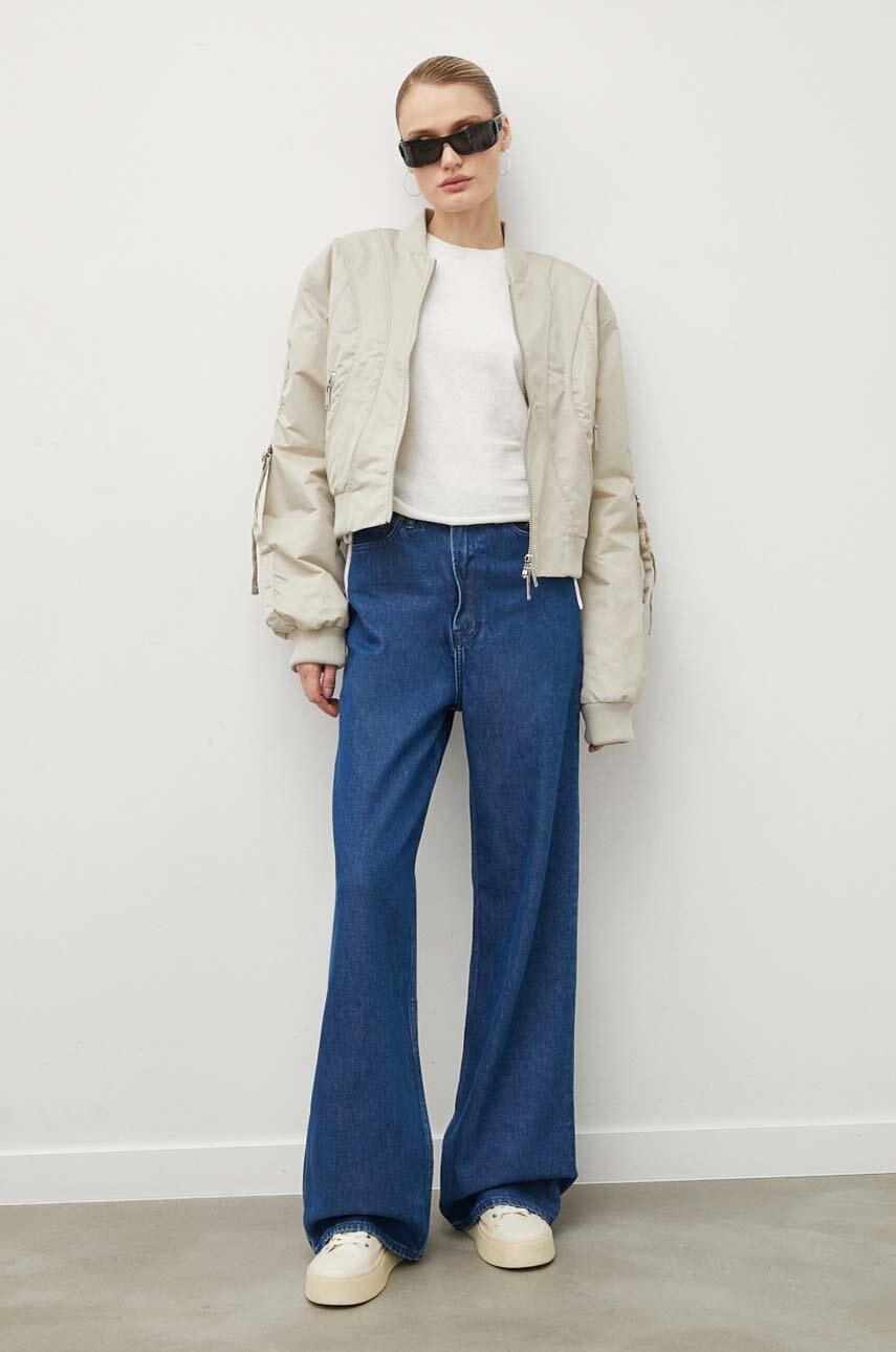 Džínsy Samsoe Samsoe REBECCA Wide Leg Jeans Modrá | F22200166, 1