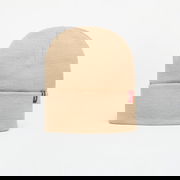 Slouchy Red Tab Beanie Beige Universal