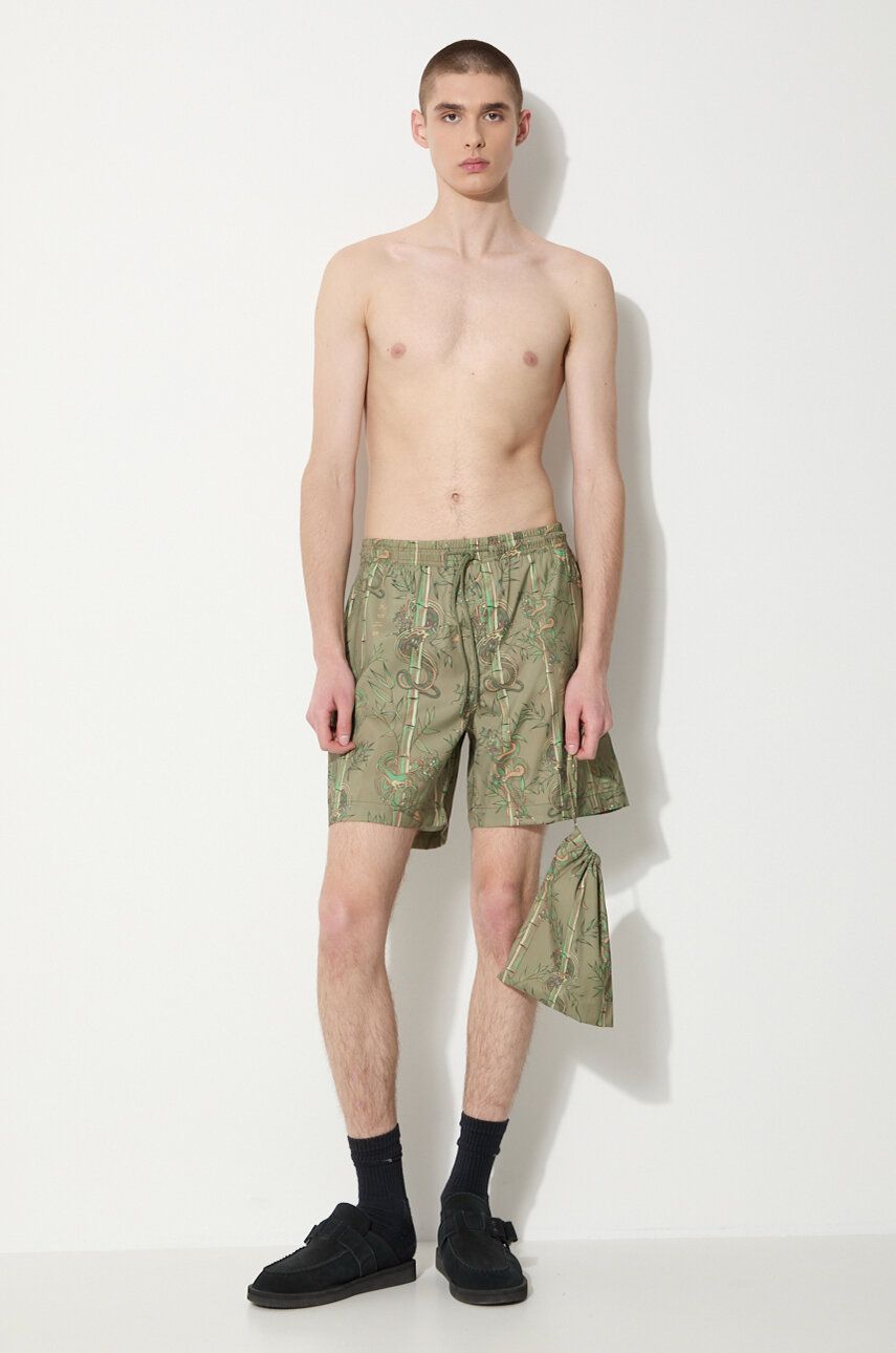 Plavky Maharishi Maharishi Dragon Bamboo Swim Shorts Zelené | 1272.OLIVE, 1