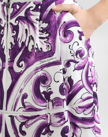 Sukňa Dolce & Gabbana Dolce & Gabbana Majolica-Print Mini Skirt Fialová | F4C5JTFPFSTHP5DQ, 3