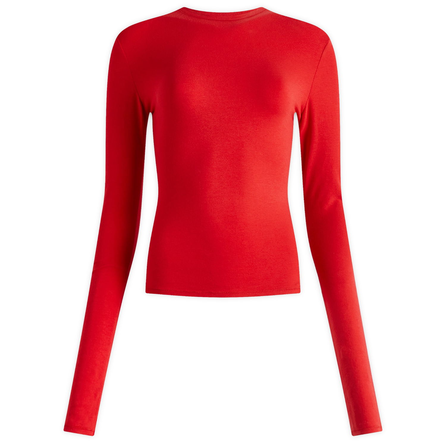 Tričko SKIMS SKIMS Cotton Jersey Long Sleeve T-Shirt, Size Large Červená | AP-TSH-0647-CRANBERRY, 0