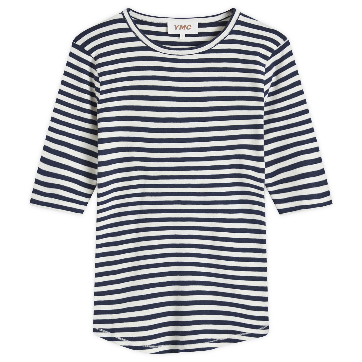 Tričko YMC Earth Charlotte Striped Short Sleeve Top Modrá | Q6AZC-NAVY-WHITE, 1