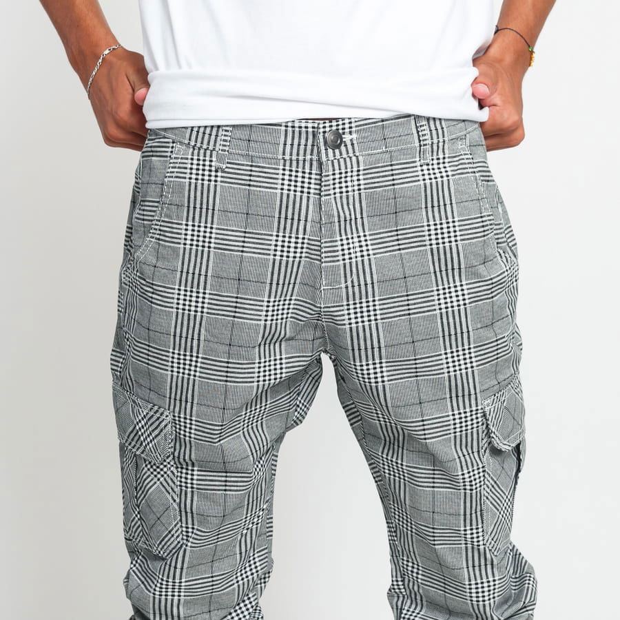 AOP Glencheck Cargo Jog Pants