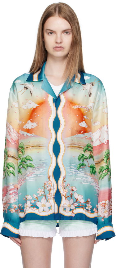 Košeľa Casablanca Casablanca 'Tennis Club' Print Silk Long Sleeve Shirt Rôznofarebný | U-WPF25-SH-006-01, 0