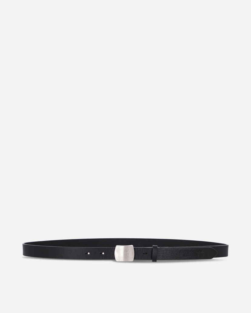 Opasok Neighborhood Leather Belt Narrow Silver Buckle Čierna | 252PKNH-AC01 BLACK