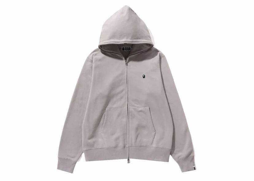 Mikina BAPE BAPE Ape Head One Point Full Zip Hoodie Gray Šedá | 1J80-115-006