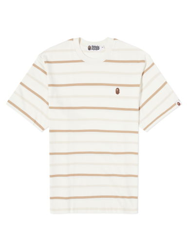 Tričko BAPE Stripe One Point T-Shirt "Ivory" Béžová | 001CSJ801070I-IVO