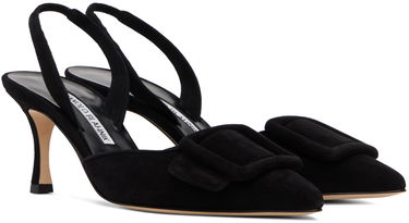 Doplnky Manolo Blahnik Manolo Blahnik Maysli Slingback Suede Pumps Čierna | 219-0182, 3