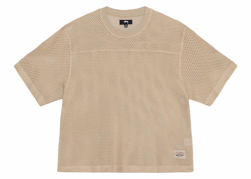 Tričko Stüssy Mesh Crew Neck T-Shirt Béžová | 1140344, 0