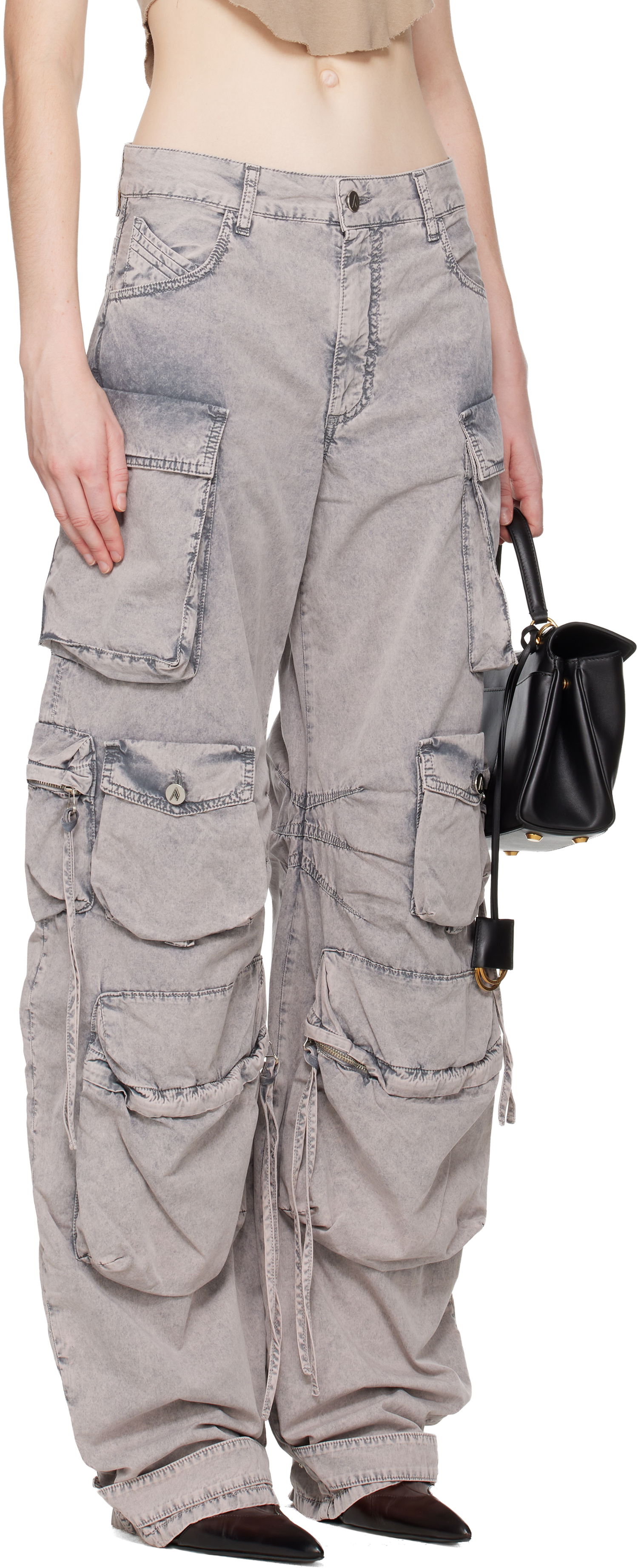Cargo nohavice The Attico Fern Cargo Jeans Šedá | 251WCP00084 DDC098AA, 1