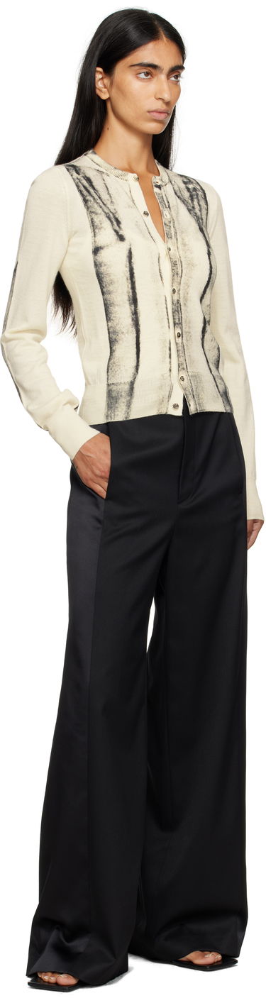 Sveter Maison Margiela MM6 Maison Margiela Folded Printed Cardigan Béžová | S52HP0031 M13129, 3