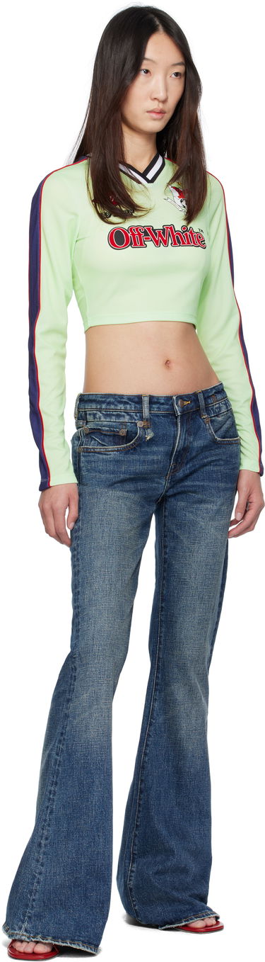 Crop Top Off-White Off-White Long-Sleeved Soccer Crop Top Zelené | OWAB037S25JER0011427, 3