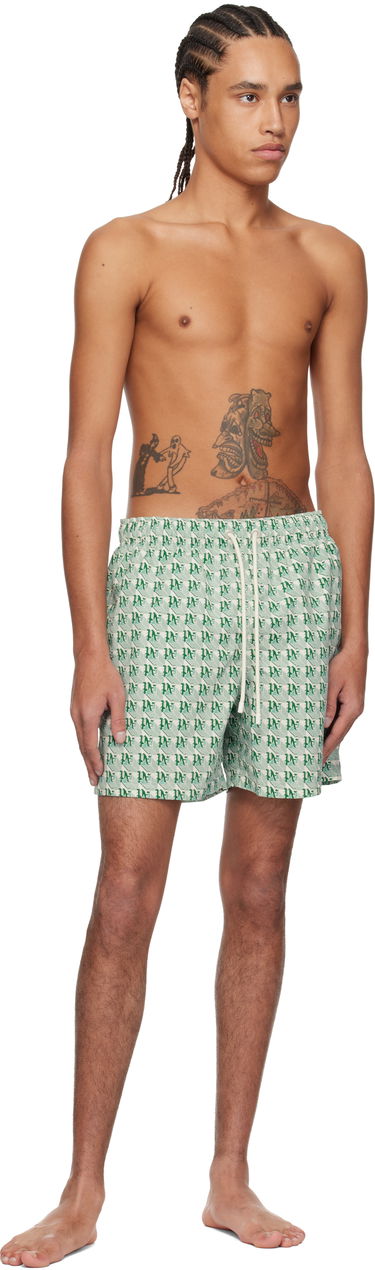 Plavky Palm Angels Palm Angels 'PA' Diamond Print Swim Shorts Zelené | PMFD012S25FAB004550B, 3