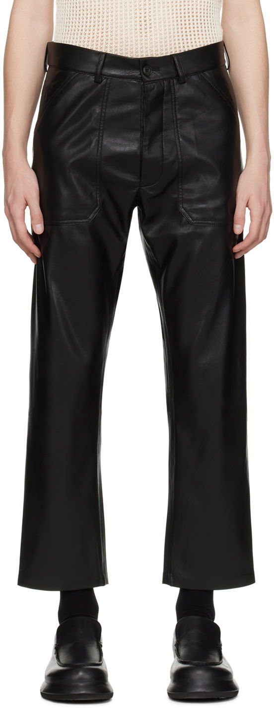 Cargo nohavice Nanushka Vegan Leather Trousers Čierna | NM22FWPA00599