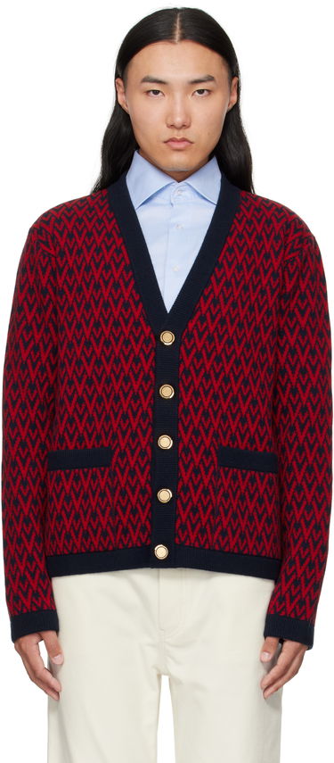 Sveter Valentino Valentino 'Toute La V' Wool Cardigan Červená | 7V3KA04IAR1, 0