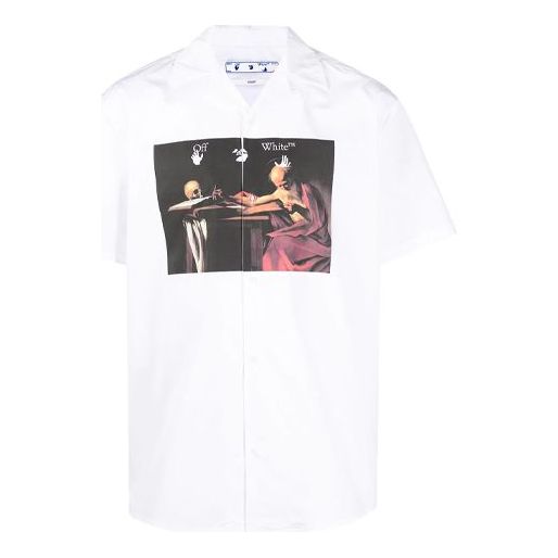 Košeľa Off-White Short Sleeve Shirt With Print Biela | OMGA163R21FAB0040125, 0