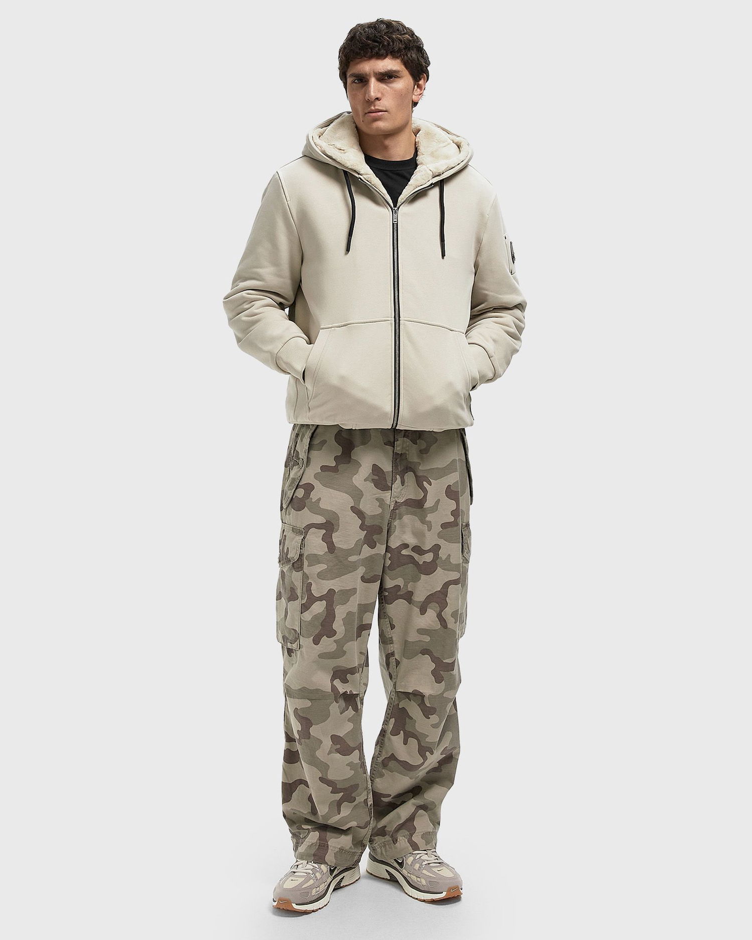 Mikina Moose Knuckles CLASSIC BUNNY Full-Zip Faux Fur Lined Hoodie Béžová | M32MS600-1718, 1