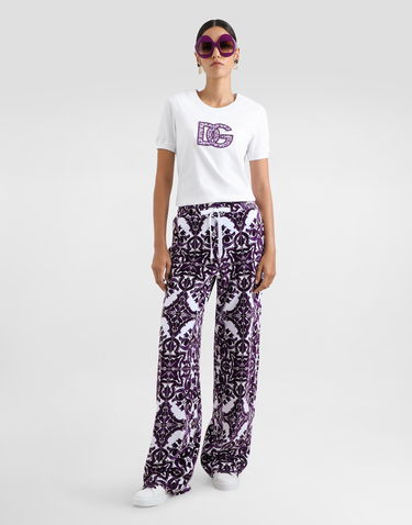 Tričko Dolce & Gabbana Dolce & Gabbana Cotton T-Shirt with DG Logo Biela | F8N08ZGDC6UW0800, 1