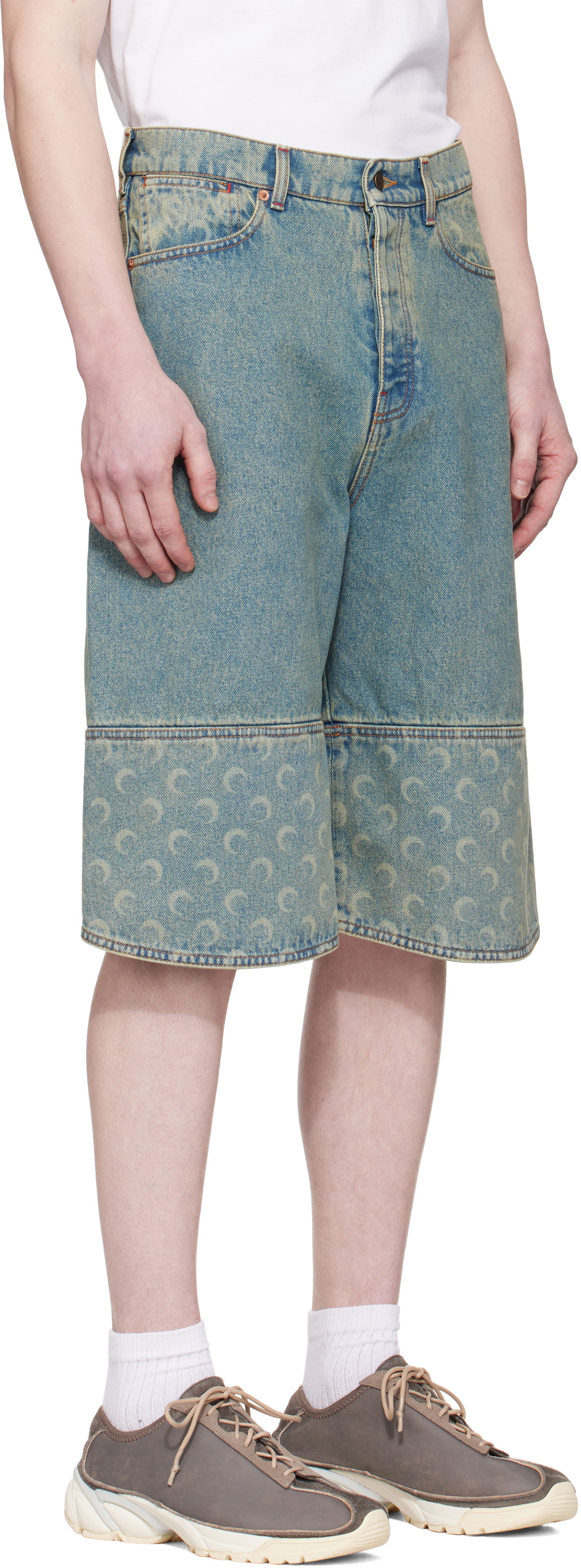 Šortky Marine Serre Marine Serre Moon Laser Denim Shorts Modrá | USH004A CDEN0003, 1