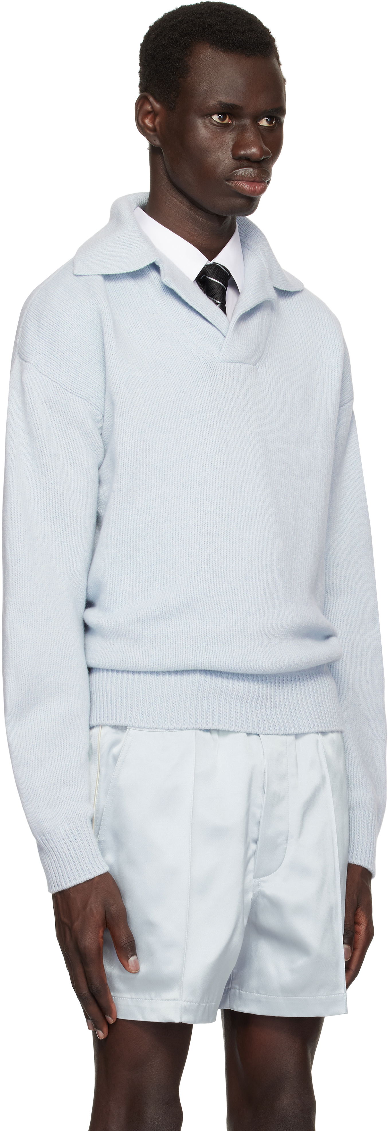 Sveter Tom Ford TOM FORD Cashmere Lambswool Polo Pullover Modrá | KPL032-YMK053S25, 1