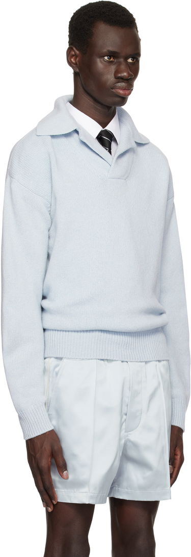 Sveter Tom Ford TOM FORD Cashmere Lambswool Polo Pullover Modrá | KPL032-YMK053S25, 1