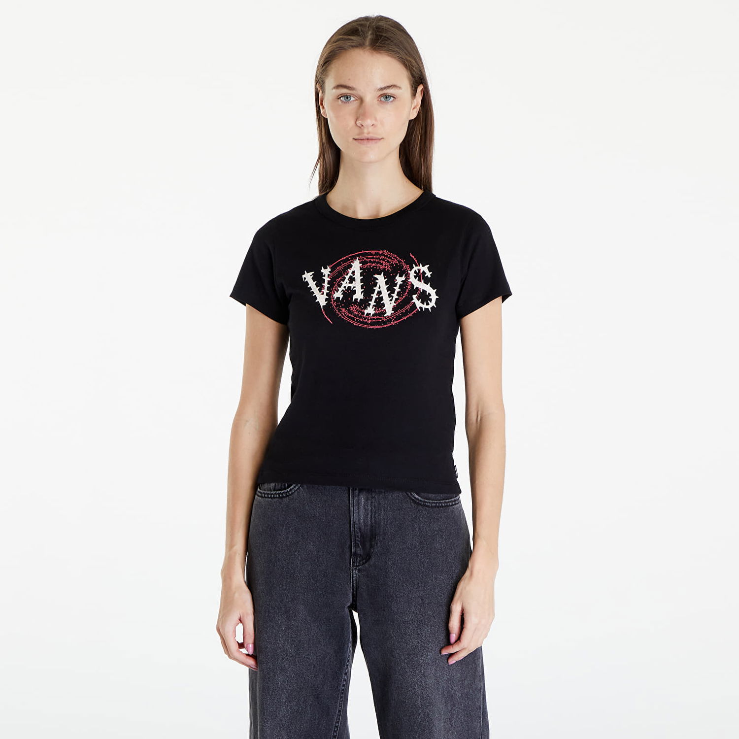 Tričko Vans Women's T-Shirt Spiral Down Mini Black Čierna | VN000GFNBLK1, 0