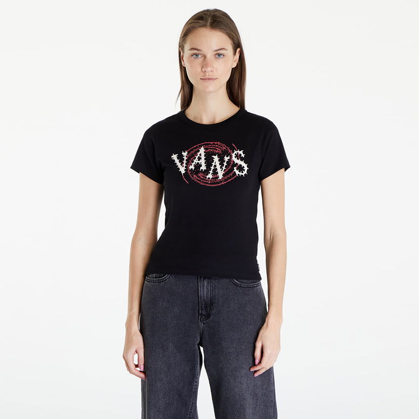 Tričko Vans Women's T-Shirt Spiral Down Mini Black Čierna | VN000GFNBLK1