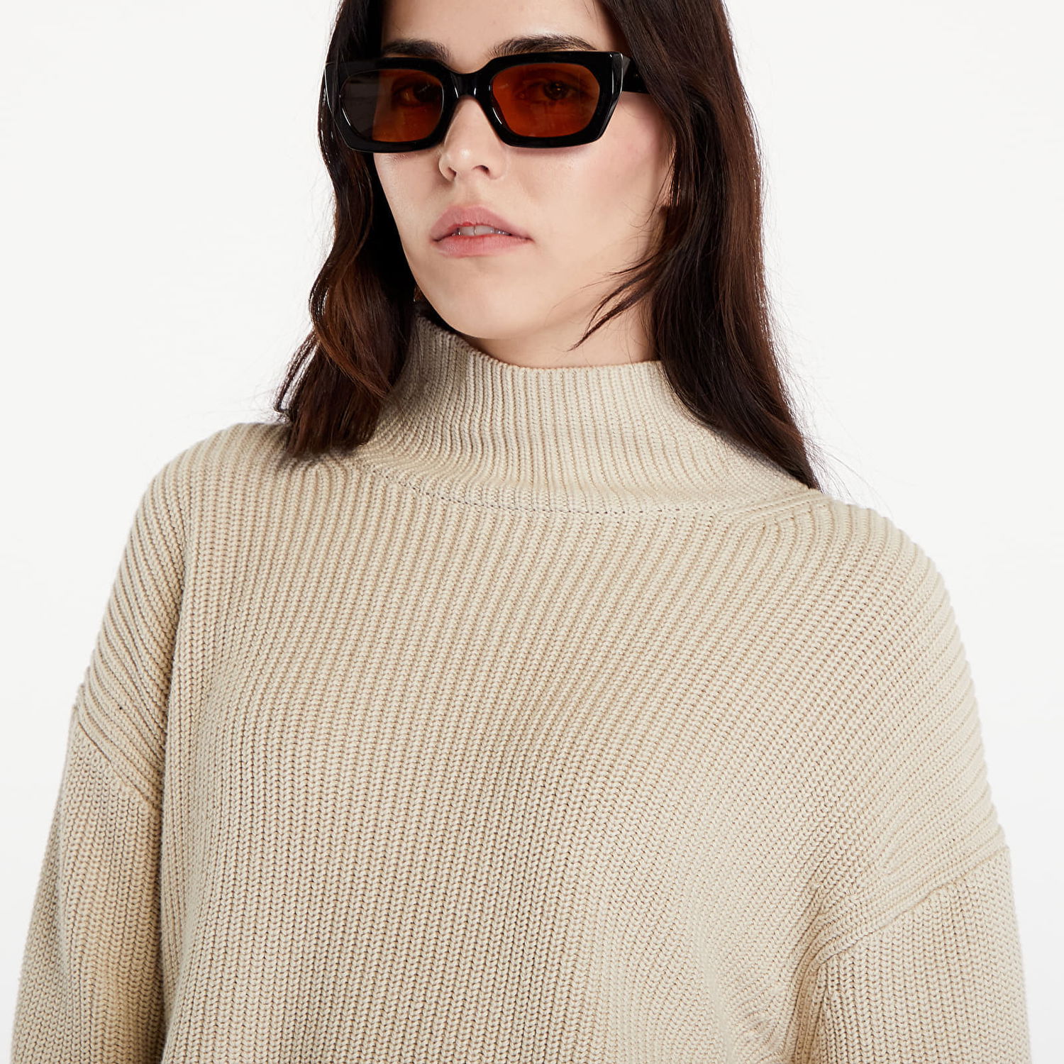 Džínsy CALVIN KLEIN Chunky Loose High Neck Sweater Pelican Béžová | J20J224227 PD7, 1