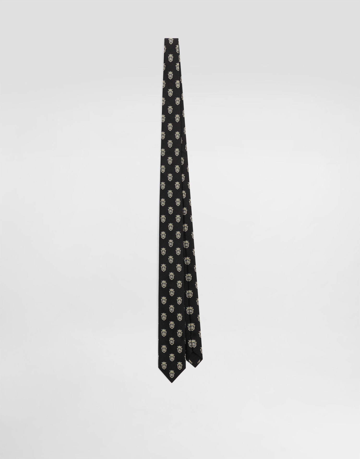 Doplnky Dolce & Gabbana Dolce & Gabbana Heraldic Shields Jacquard Tie Čierna | GT149EG0JSDN0000, 0
