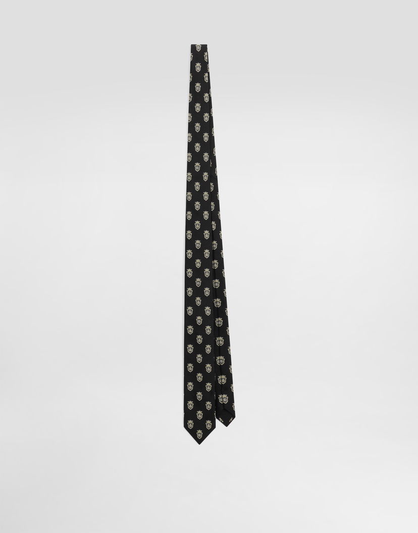 Doplnky Dolce & Gabbana Dolce & Gabbana Heraldic Shields Jacquard Tie Čierna | GT149EG0JSDN0000