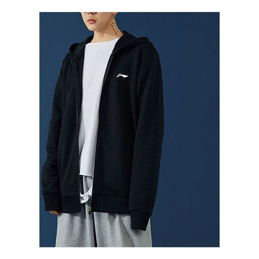 Mikina Li-Ning Table Tennis Series Logo Embroidered Sports Hooded Jacket Čierna | AWDS523-1