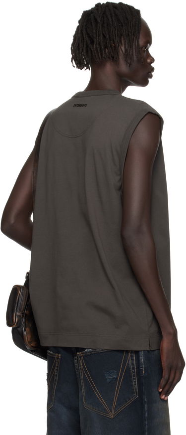 Tielko VETEMENTS Vetements Oval Logo Jersey Tank Top Šedá | UH76TR550C, 2