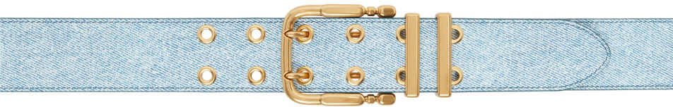 Opasok BY FAR Duo Double Buckle Denim Belt Modrá | 23CRDUDNML, 0