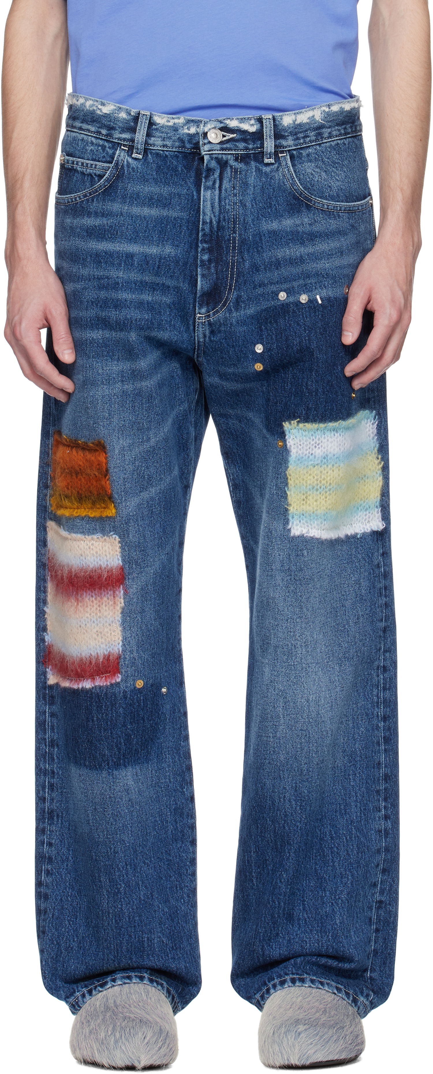 Džínsy Marni Marni Patchwork Denim Jeans Modrá | PUJU0021LX USCX01, 0