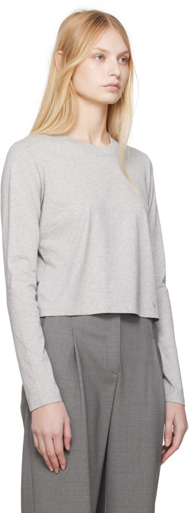Crop Top Loulou de Saison Loulou de Saison Masal Cropped Long Sleeve T-Shirt Šedá | MASAL, 1