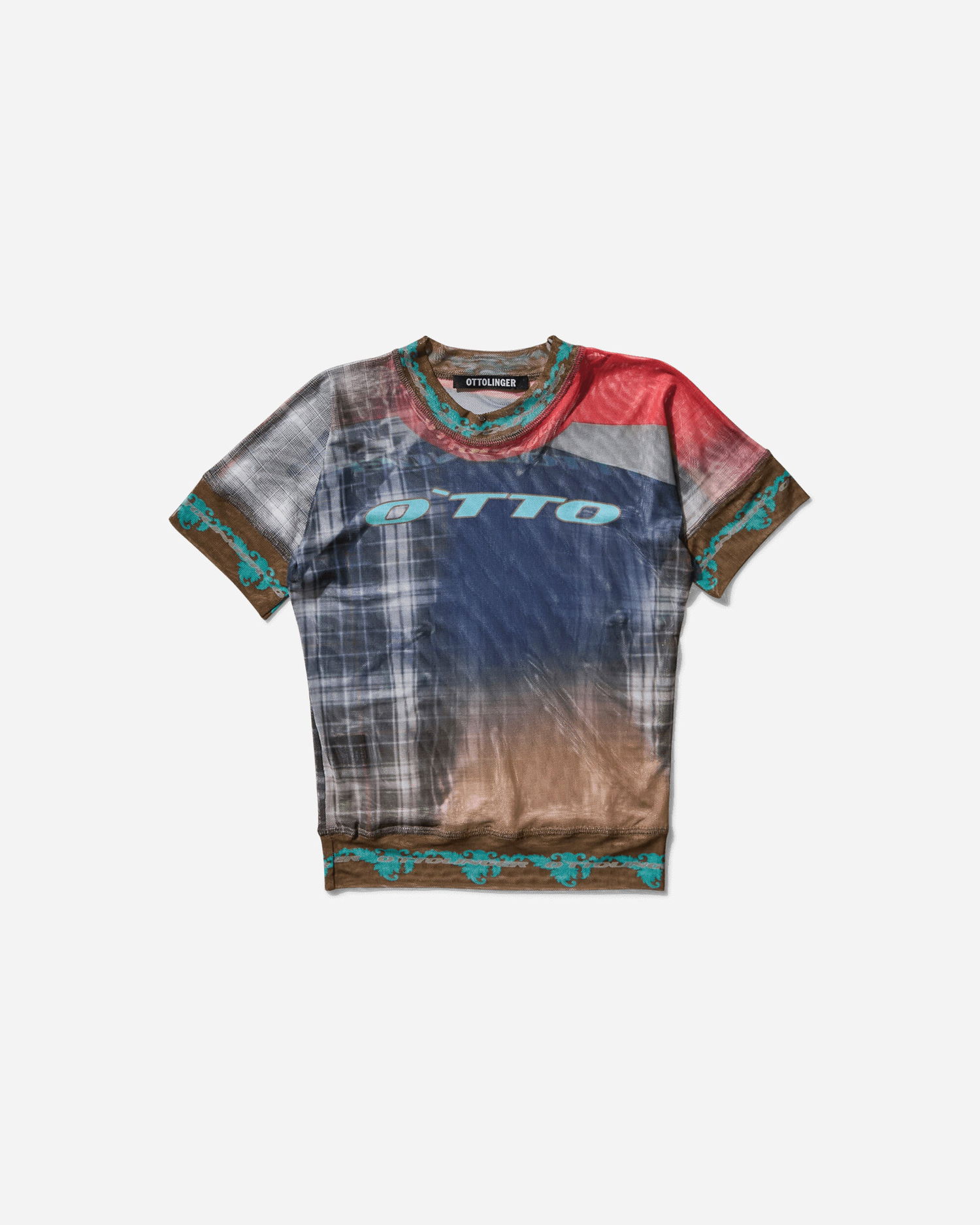 Tričko Ottolinger Mesh Top Surf Plaid Print Rôznofarebný | 10110040103 BLU, 0