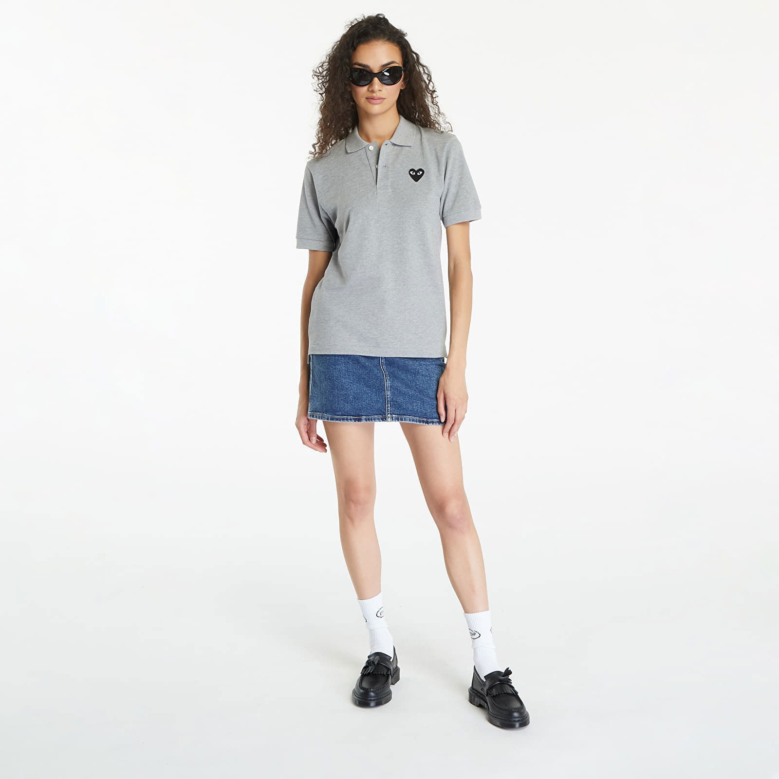 PLAY Emblem Knit Short Sleeve Tee UNISEX Grey