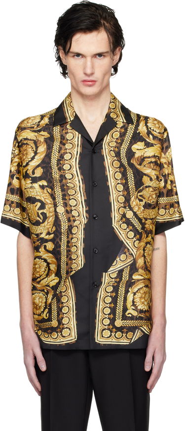 Košeľa Versace Black & Gold Wild Illusion Silk Shirt Čierna | 1003926_1A11896, 0
