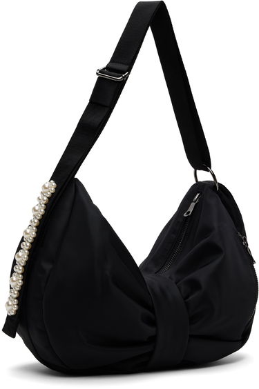 Taška cez rameno Simone Rocha Simone Rocha Pearl-Embellished Sling Bow Bag Čierna | BAG199B 0761, 1